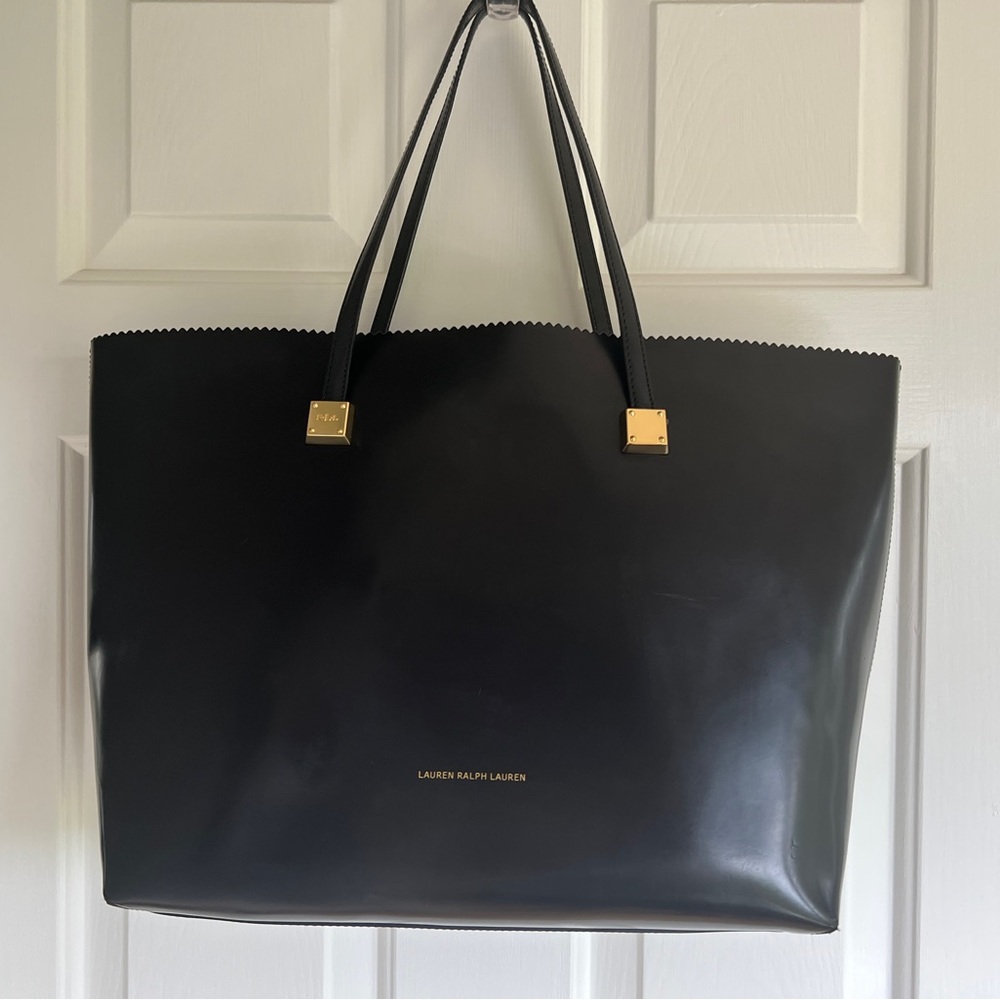 Lauren by Ralph Lauren - Fulham Black Leather Tote.